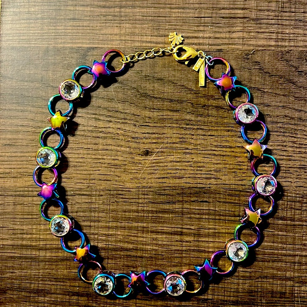 NWT Crystal Star Link Necklace in Disco Fever